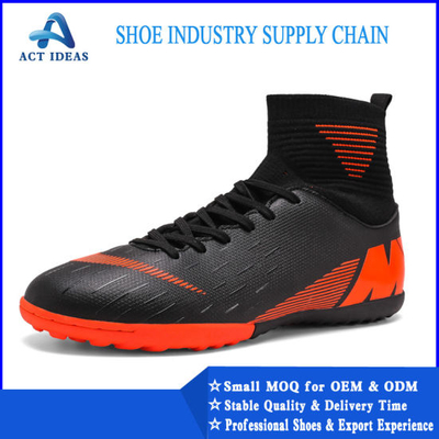 Factory Customize Cleats Football Boots High Top Soccer Sneakers Turf Futsal Outdoor Football Shoes (35-45)