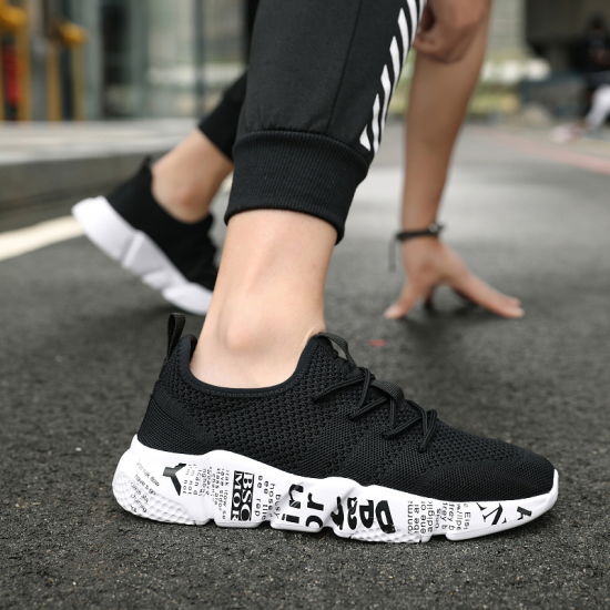 New Fashion Breathable Mesh Upper Material Soft Elastic Band Sport Shoes Casual Cool Men Shoes and Running Sneakers